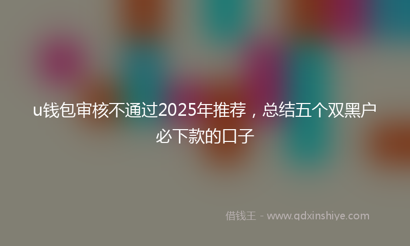 u钱包审核不通过2025年推荐,总结五个双黑户必下款的口子