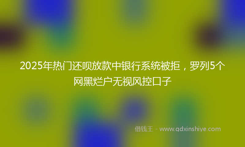 2025年热门还呗放款中银行系统被拒，罗列5个网黑烂户无视风控口子