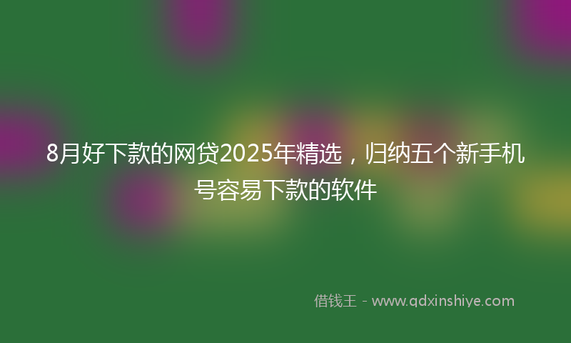 8月好下款的网贷2025年精选，归纳五个新手机号容易下款的软件