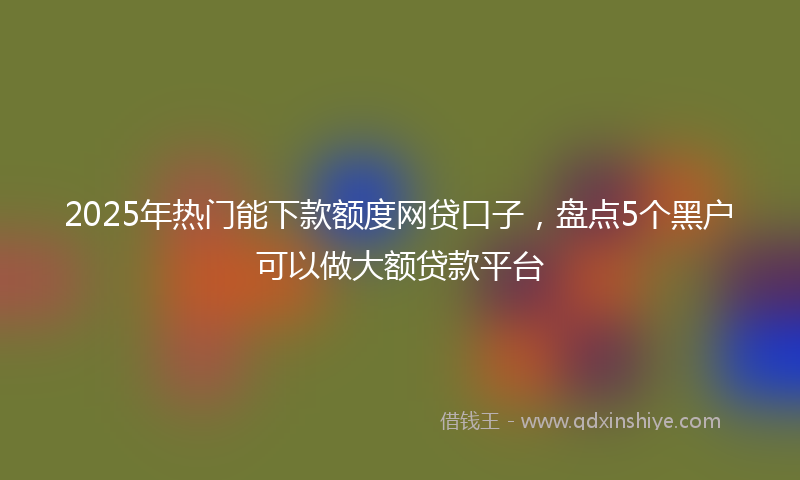 2025年热门能下款额度网贷口子，盘点5个黑户可以做大额贷款平台