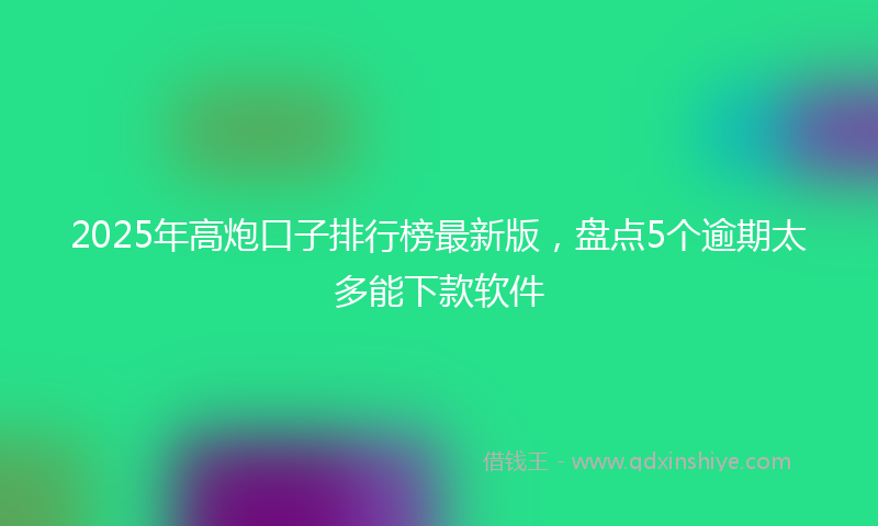 2025年高炮口子排行榜最新版,盘点5个逾期太多能下款软件