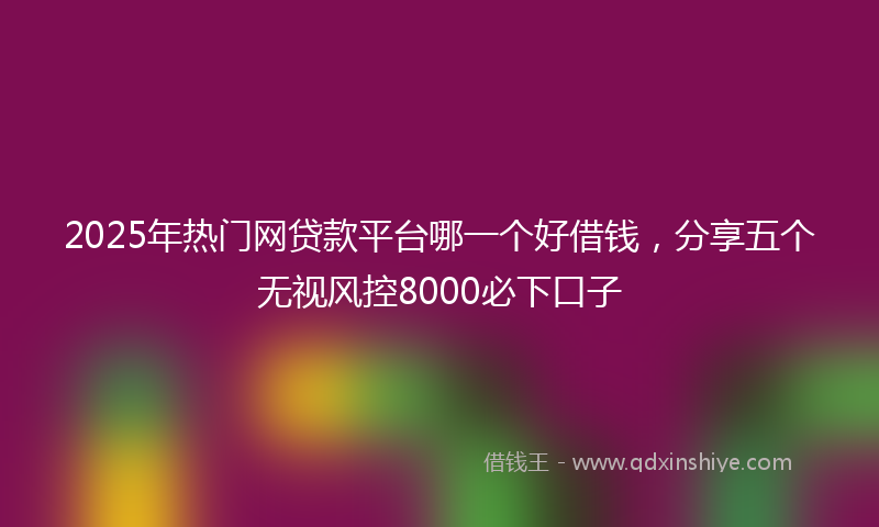 2025年热门网贷款平台哪一个好借钱，分享五个无视风控8000必下口子