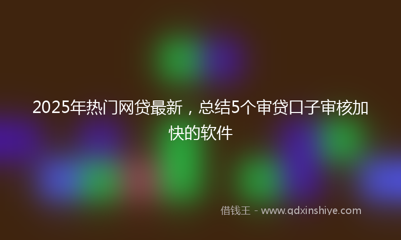 2025年热门网贷最新，总结5个审贷口子审核加快的软件