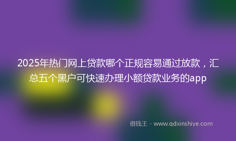 2025年热门网上贷款哪个正规容易通过放款，汇总五个黑户可快速办理小额贷款业务的app