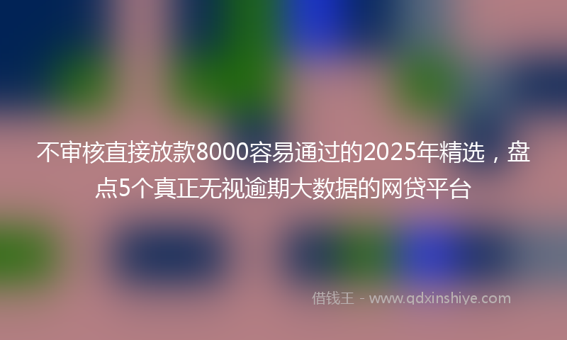 不审核直接放款8000容易通过的2025年精选，盘点5个真正无视逾期大数据的网贷平台
