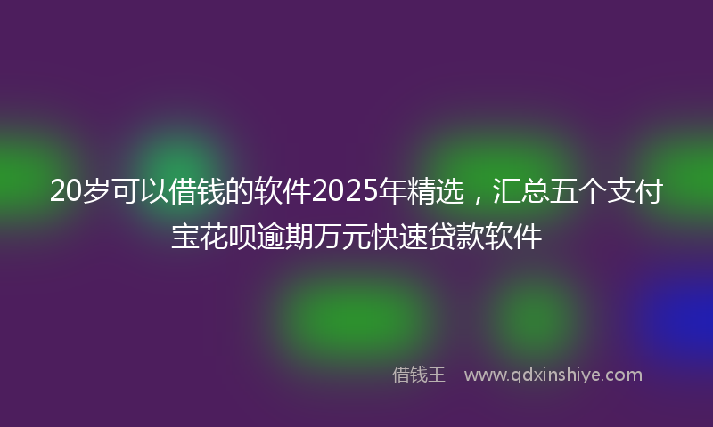 20岁可以借钱的软件2025年精选，汇总五个支付宝花呗逾期万元快速贷款软件