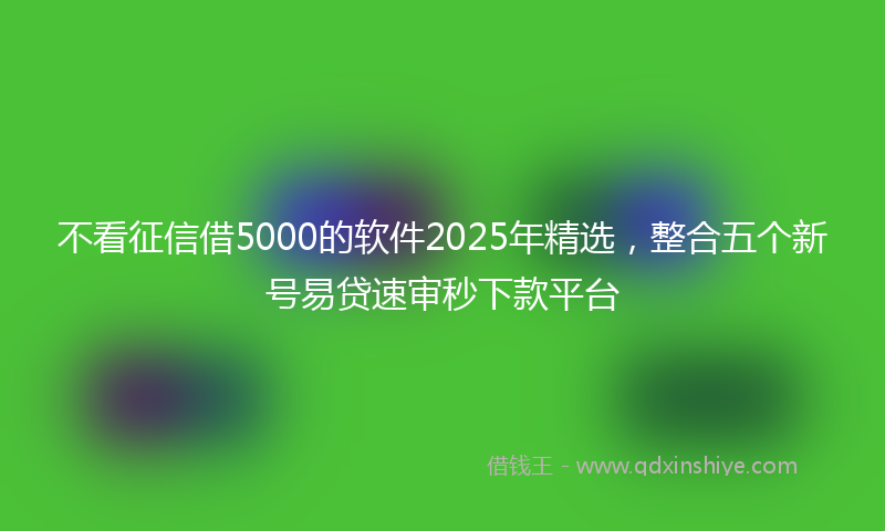 不看征信借5000的软件2025年精选,整合五个新号易贷速审秒下款平台
