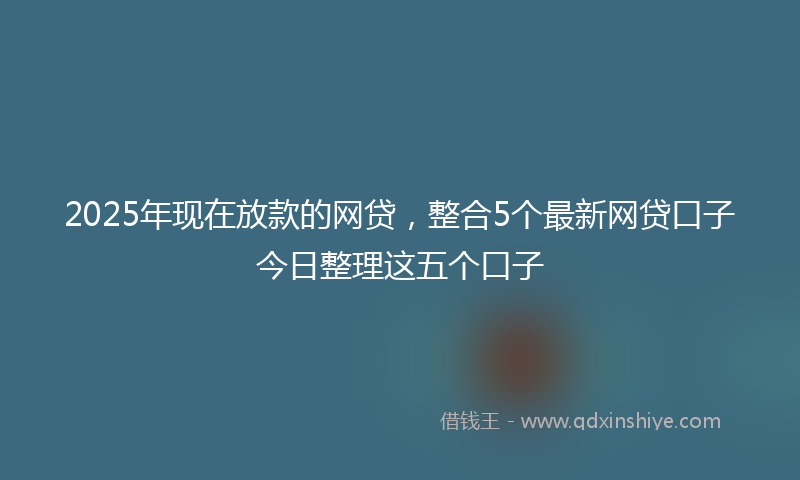 2025年现在放款的网贷，整合5个最新网贷口子今日整理这五个口子
