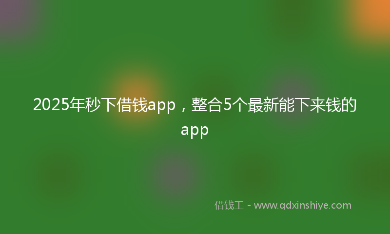 2025年秒下借钱app，整合5个最新能下来钱的app