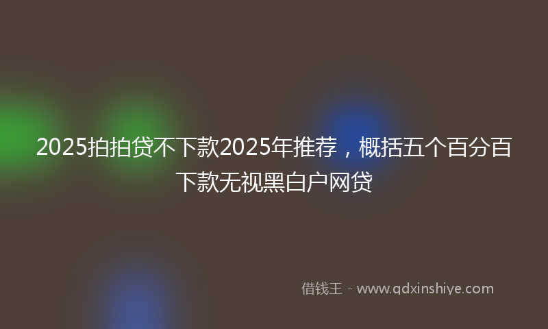 2025拍拍贷不下款2025年推荐，概括五个百分百下款无视黑白户网贷