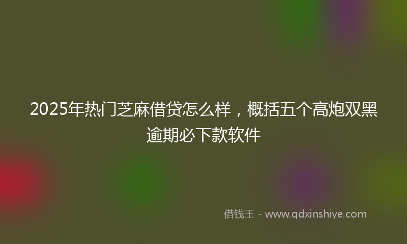 2025年热门芝麻借贷怎么样，概括五个高炮双黑逾期必下款软件