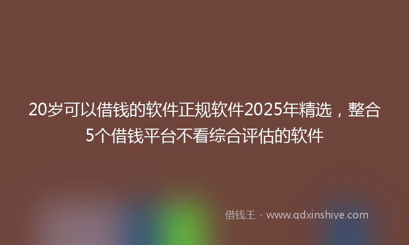 20岁可以借钱的软件正规软件2025年精选，整合5个借钱平台不看综合评估的软件