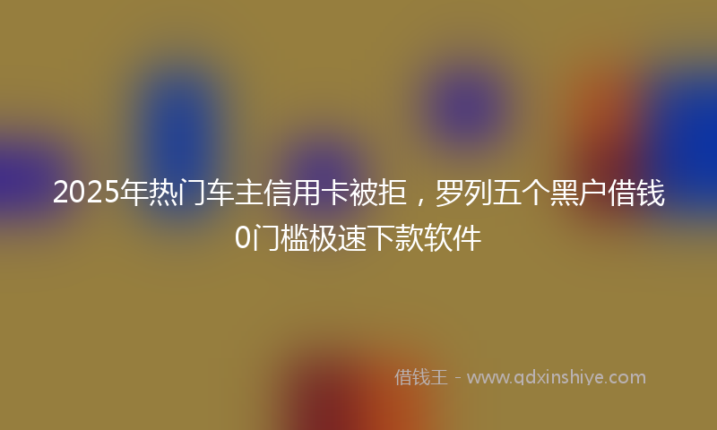 2025年热门车主信用卡被拒，罗列五个黑户借钱0门槛极速下款软件