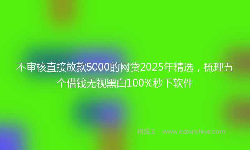 不审核直接放款5000的网贷2025年精选，梳理五个借钱无视黑白100%秒下软件
