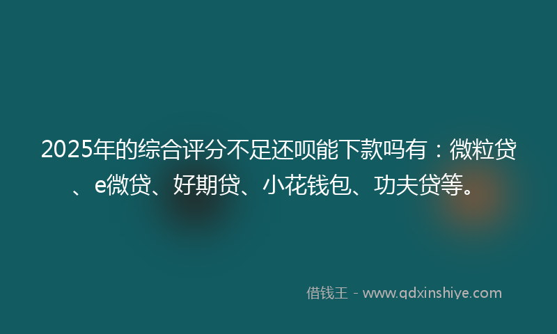 2025年的综合评分不足还呗能下款吗有：微粒贷、e微贷、好期贷、小花钱包、功夫贷等。
