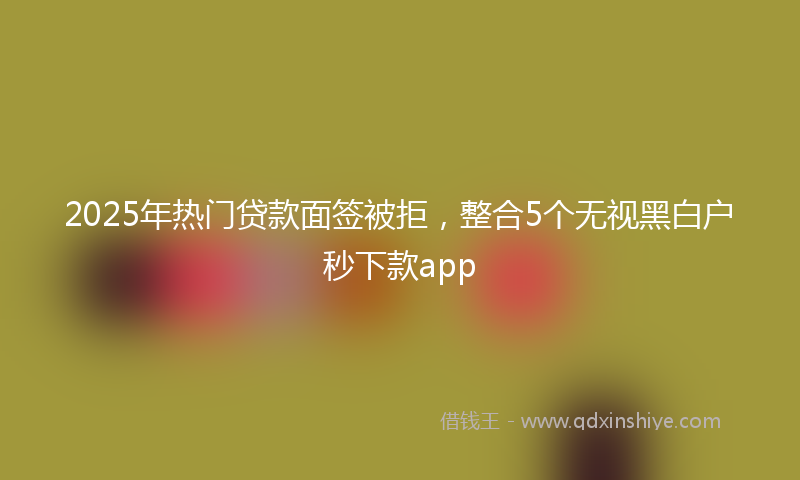 2025年热门贷款面签被拒，整合5个无视黑白户秒下款app