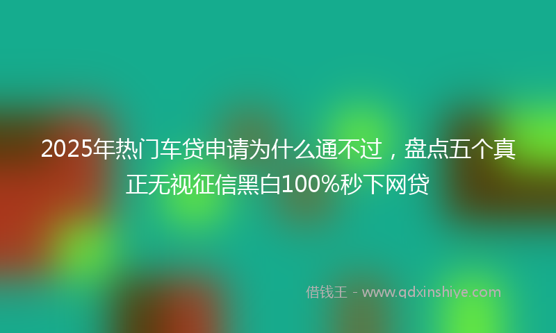 2025年热门车贷申请为什么通不过，盘点五个真正无视征信黑白100%秒下网贷