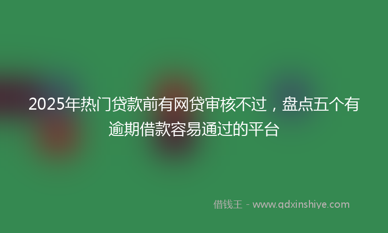2025年热门贷款前有网贷审核不过，盘点五个有逾期借款容易通过的平台