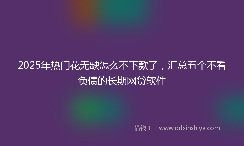 2025年热门花无缺怎么不下款了,汇总五个不看负债的长期网贷软件