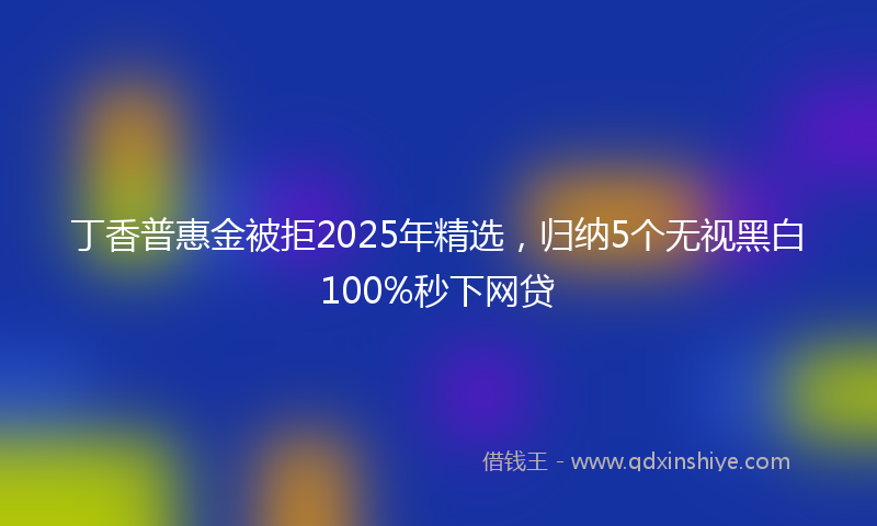 丁香普惠金被拒2025年精选，归纳5个无视黑白100%秒下网贷