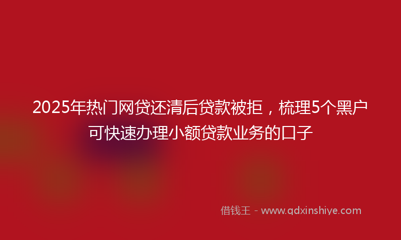 2025年热门网贷还清后贷款被拒，梳理5个黑户可快速办理小额贷款业务的口子