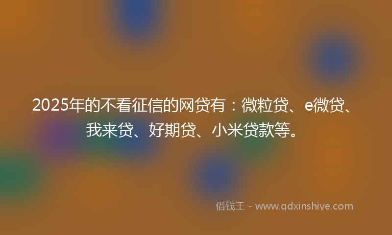2025年的不看征信的网贷有：微粒贷、e微贷、我来贷、好期贷、小米贷款等。