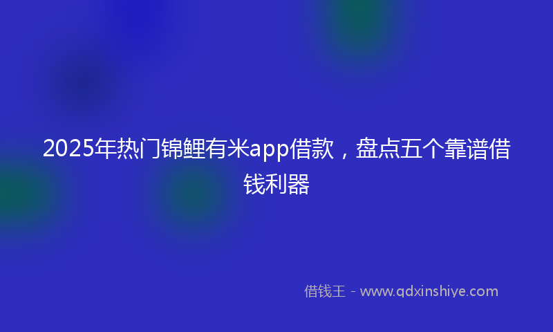 2025年热门锦鲤有米app借款，盘点五个靠谱借钱利器
