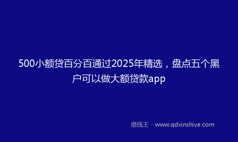 500小额贷百分百通过2025年精选,盘点五个黑户可以做大额贷款app