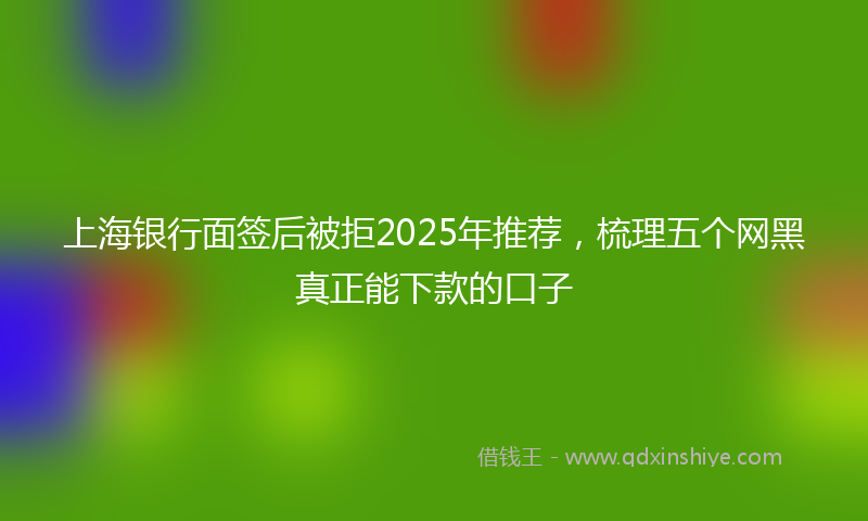 上海银行面签后被拒2025年推荐，梳理五个网黑真正能下款的口子