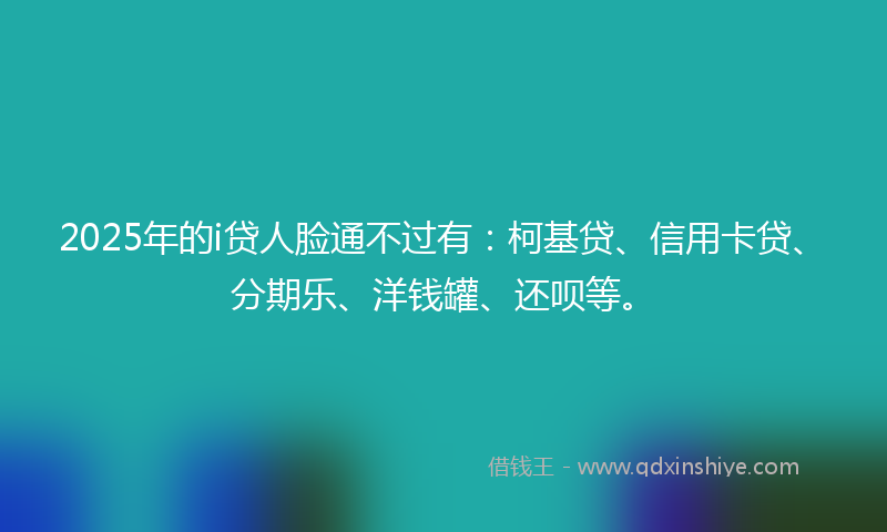 2025年的i贷人脸通不过有：柯基贷、信用卡贷、分期乐、洋钱罐、还呗等。