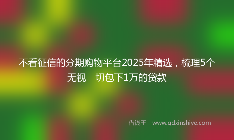不看征信的分期购物平台2025年精选，梳理5个无视一切包下1万的贷款