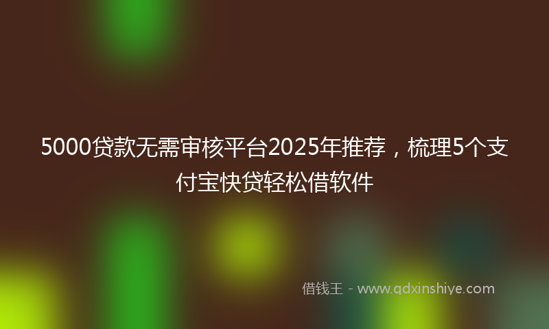 5000贷款无需审核平台2025年推荐，梳理5个支付宝快贷轻松借软件