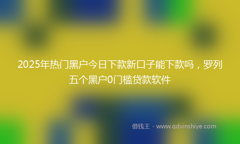 2025年热门黑户今日下款新口子能下款吗,罗列五个黑户0门槛贷款软件