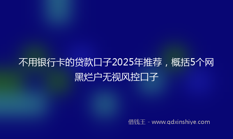 不用银行卡的贷款口子2025年推荐，概括5个网黑烂户无视风控口子