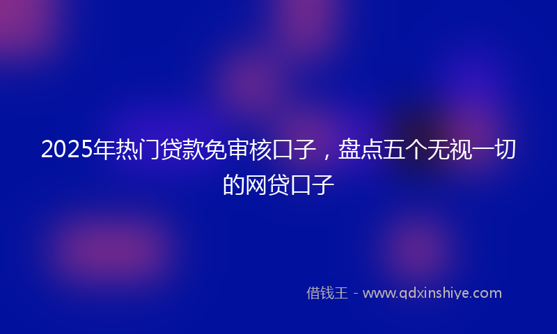 2025年热门贷款免审核口子，盘点五个无视一切的网贷口子