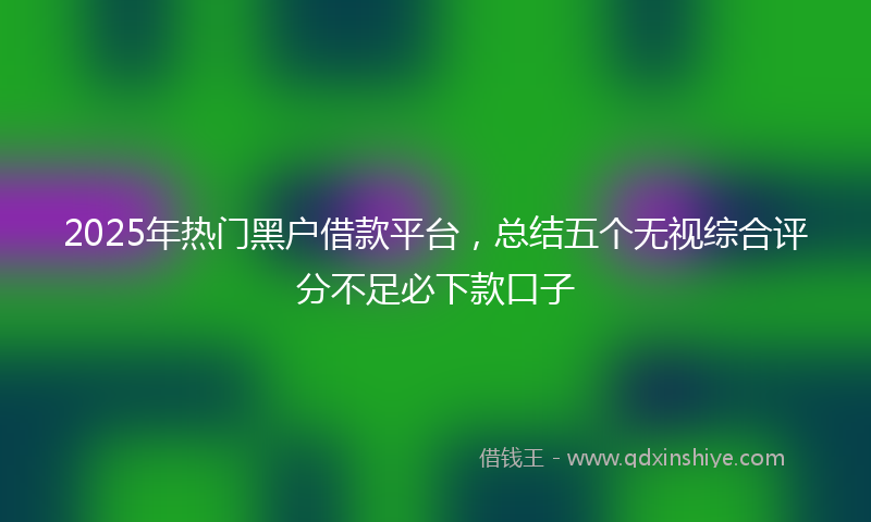 2025年热门黑户借款平台，总结五个无视综合评分不足必下款口子