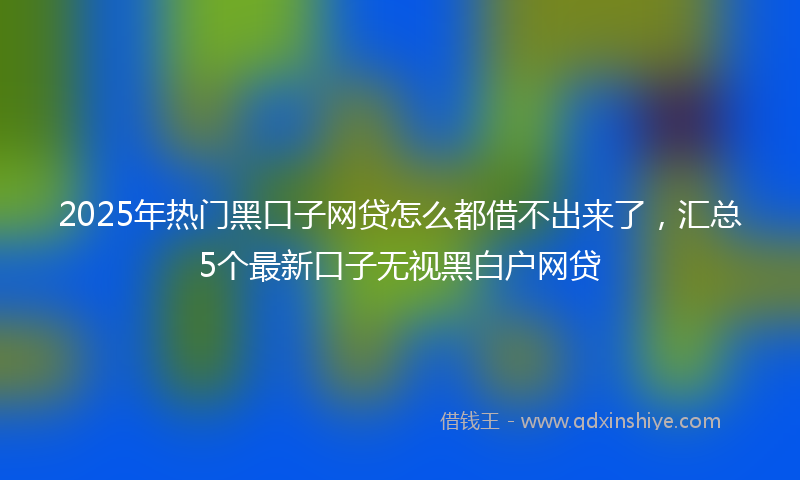 2025年热门黑口子网贷怎么都借不出来了，汇总5个最新口子无视黑白户网贷