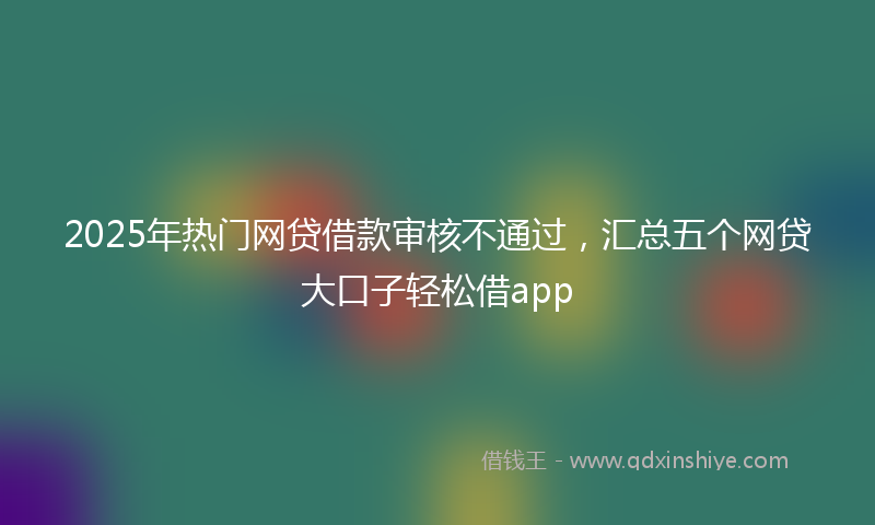 2025年热门网贷借款审核不通过，汇总五个网贷大口子轻松借app