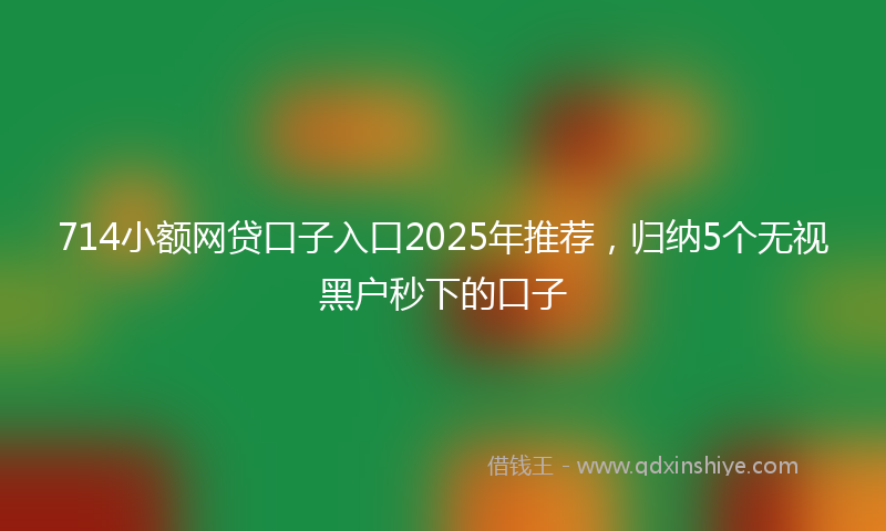 714小额网贷口子入口2025年推荐，归纳5个无视黑户秒下的口子