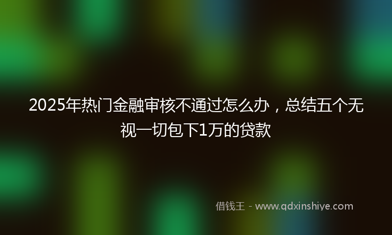 2025年热门金融审核不通过怎么办，总结五个无视一切包下1万的贷款