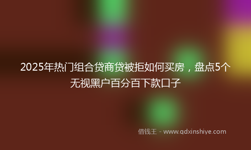 2025年热门组合贷商贷被拒如何买房，盘点5个无视黑户百分百下款口子