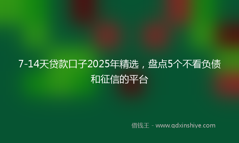 7-14天贷款口子2025年精选，盘点5个不看负债和征信的平台
