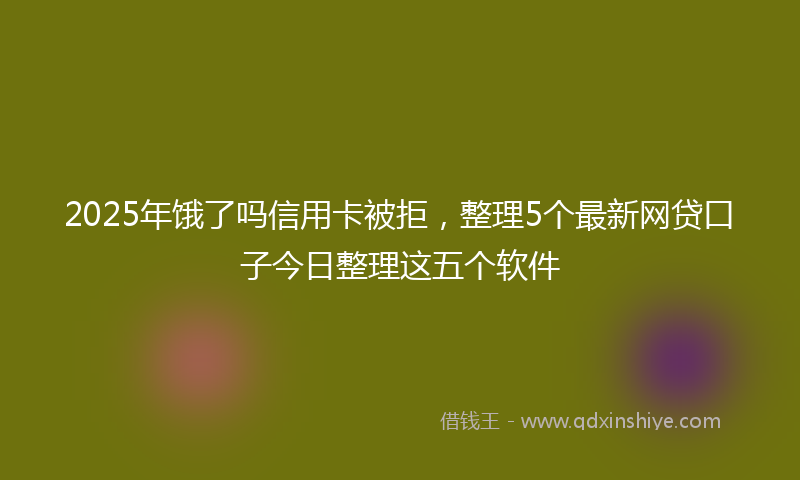 2025年饿了吗信用卡被拒，整理5个最新网贷口子今日整理这五个软件