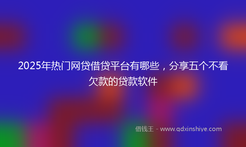 2025年热门网贷借贷平台有哪些，分享五个不看欠款的贷款软件