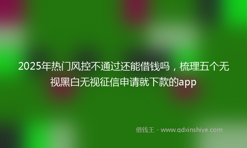 2025年热门风控不通过还能借钱吗，梳理五个无视黑白无视征信申请就下款的app