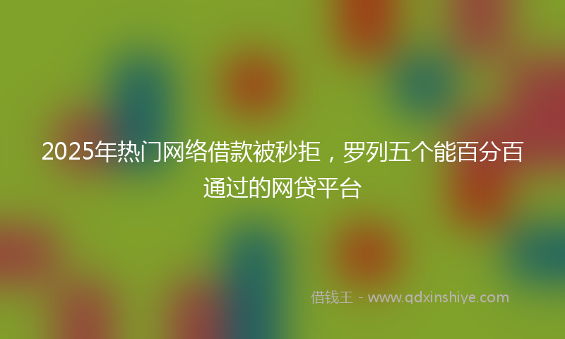 2025年热门网络借款被秒拒，罗列五个能百分百通过的网贷平台