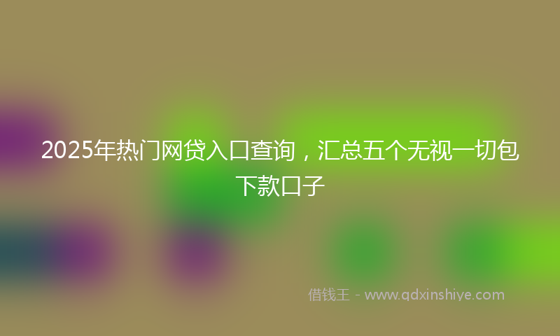 2025年热门网贷入口查询，汇总五个无视一切包下款口子