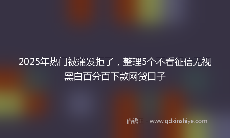 2025年热门被蒲发拒了,整理5个不看征信无视黑白百分百下款网贷口子
