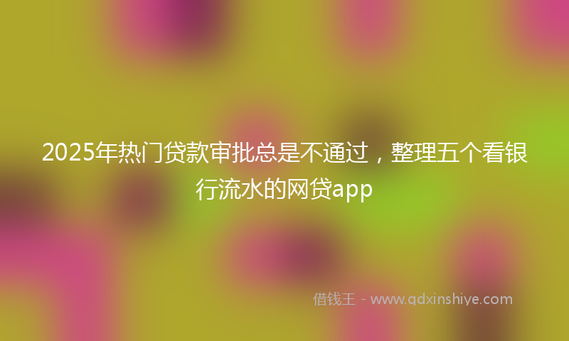 2025年热门贷款审批总是不通过，整理五个看银行流水的网贷app