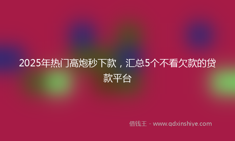 2025年热门高炮秒下款，汇总5个不看欠款的贷款平台